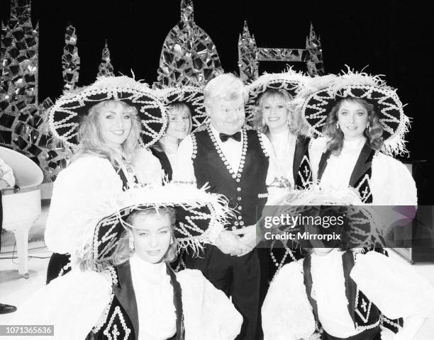 Benny Hill, British comedian and actor, best known for his television programme The Benny Hill Show, in America, where he is filming a one hour...