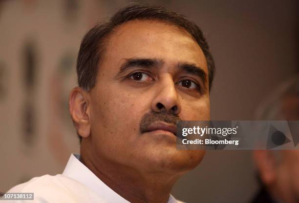 Praful Patel, India's minister of civil aviation, attends the International Conference on the Civil Aviation Sector in India, in New Delhi, India, on...