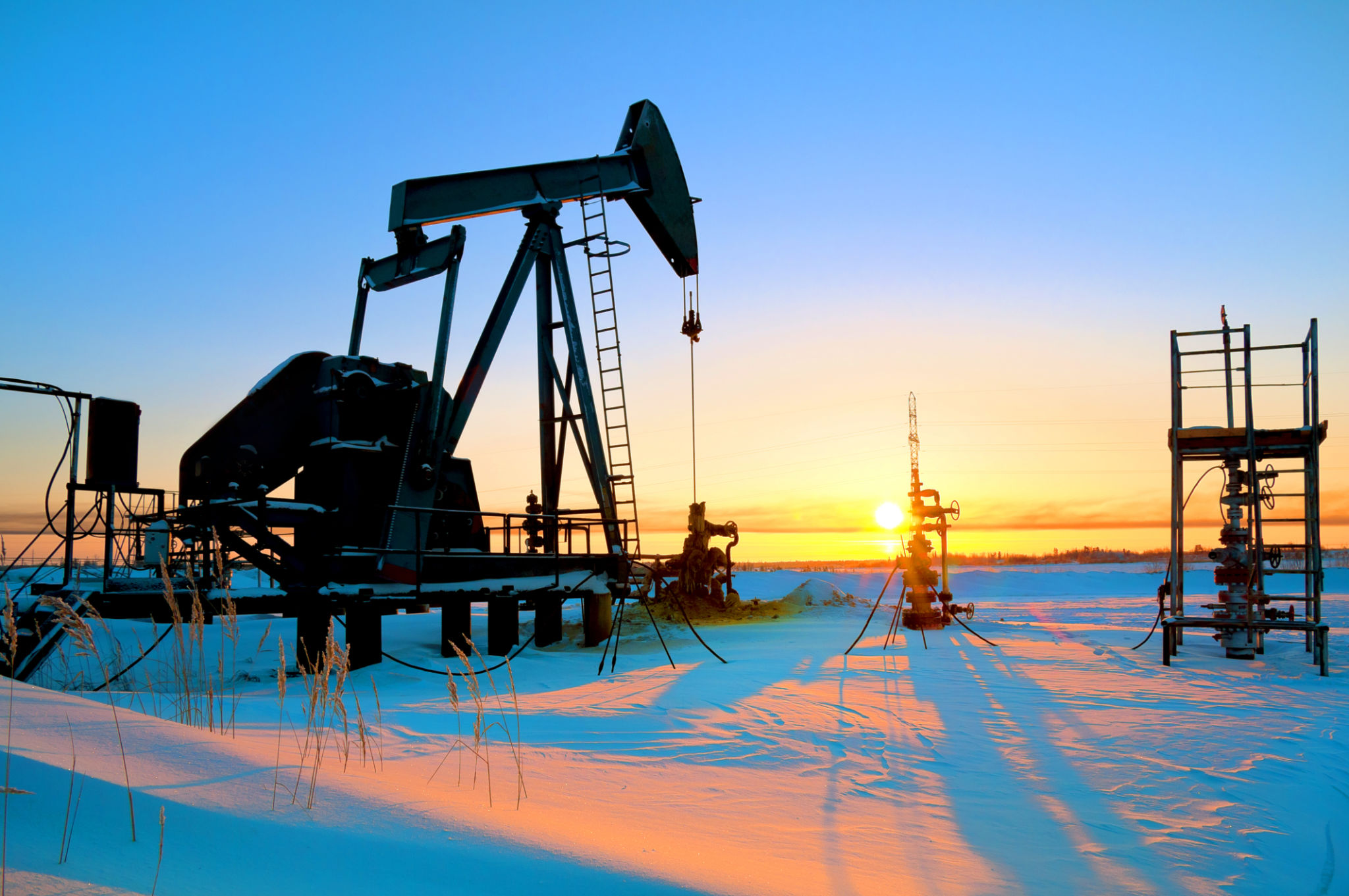 winter oil field