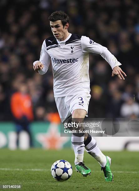 Gareth Bale of Tottenham Hotspur in action during the UEFA Champions League Group A match between Tottenham Hotspur and SV Werder Bremen at White...