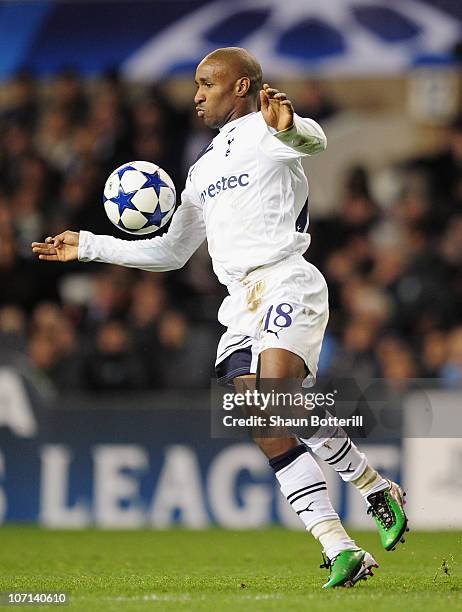 Jermain Defoe of Tottenham Hotspur in action during the UEFA Champions League Group A match between Tottenham Hotspur and SV Werder Bremen at White...