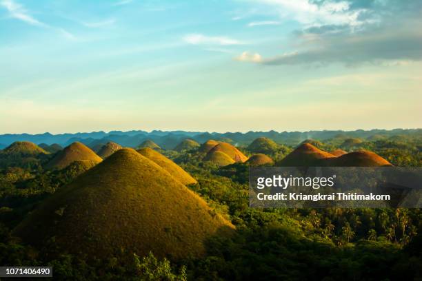 the chocolate hills, bohol. - bohol stock pictures, royalty-free photos & images