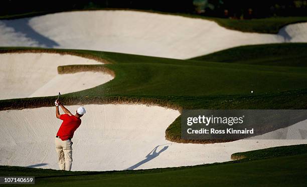 Martin Kaymer of Germany on the par four 15th hole during the first round of the Dubai World Championship on the Earth Course, Jumeirah Golf Estates...