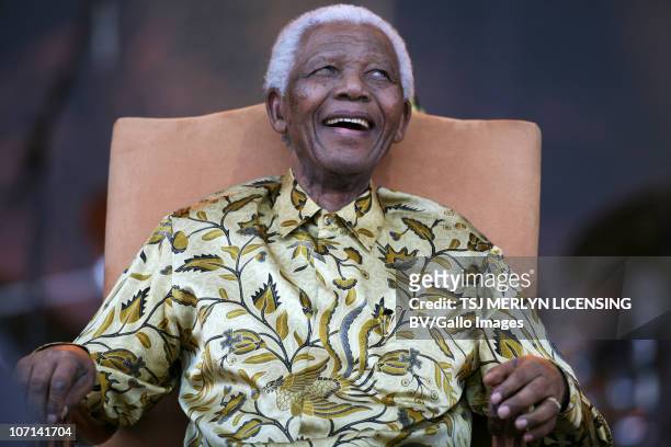 August 2008: Former South African President, anti apartheid activist and Nobel Peace Prize laureate, Nelson Mandela, celebrates his 90th birthday at...