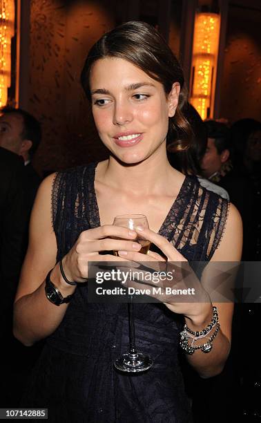 Charlotte Casiraghi attends the Liberatum dinner hosted by Ella Krasner in honour of Sir V.S. Naipaul at The Landau in The Langham Hotel on November...