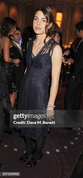 Charlotte Casiraghi attends the Liberatum dinner hosted by Ella Krasner in honour of Sir V.S. Naipaul at The Landau in The Langham Hotel on November...