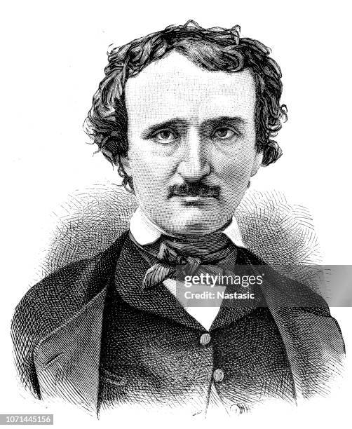 illustrazioni stock, clip art, cartoni animati e icone di tendenza di edgar allan poe - edgar allan poe