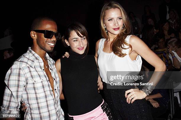 Eric West, Jeannie Ortega and Shantel Vansanten attend the Zang Toi Spring 2011 fashion show during Mercedes-Benz Fashion Week at The Studio at...
