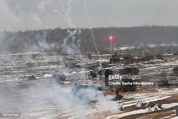 Russian Defence Ministry military exercises take place at the Gorokhovets polygon November 2010 in Mulino, Nizhny Novgorod region, 330 kilometers...