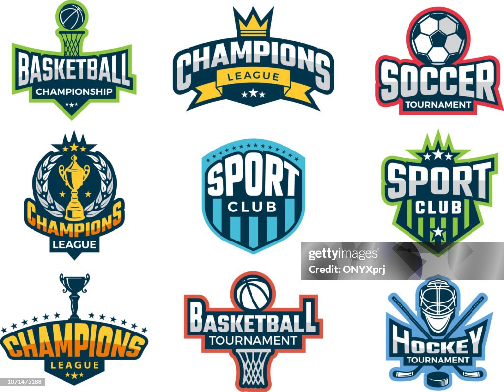 Sport Ranking Logo Sport Logos Emblem Of College Team Cup Competitions Athlete Recreation ...