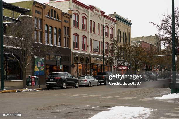 small town amerika - michigan winter bildbanksfoton och bilder