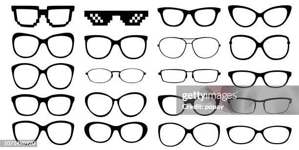 illustrations, cliparts, dessins animés et icônes de lunettes silhouette - illustration - lunettes de vue