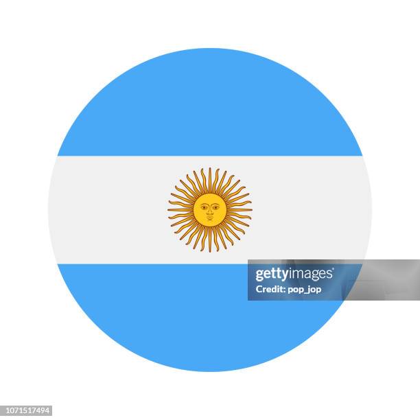 argentina - round flag vector flat icon - argentina stock illustrations