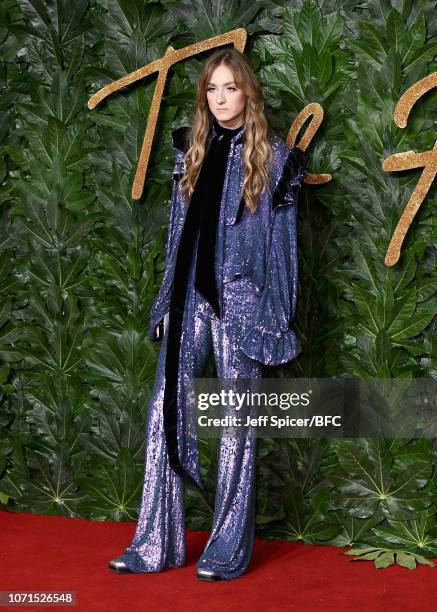 Harris Reed arrives at The Fashion Awards 2018 In Partnership With Swarovski at Royal Albert Hall on December 10, 2018 in London, England.