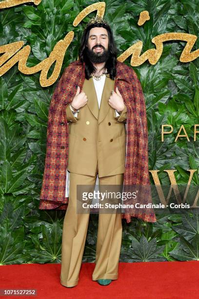 Alessandro Michele attends the Fashion Awards 2018 in partnership with Swarovski at Royal Albert Hall on December 10, 2018 in London, England.