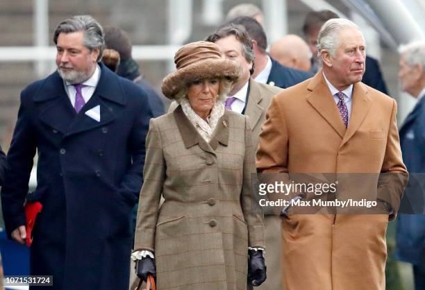 Michael Fawcett, former valet to Prince Charles and current Chief Executive of the Prince's Foundation accompanies Camilla, Duchess of Cornwall and...