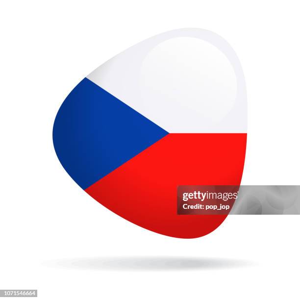 czech republic - abstract flag vector glossy icon - czech republic flag vector stock illustrations