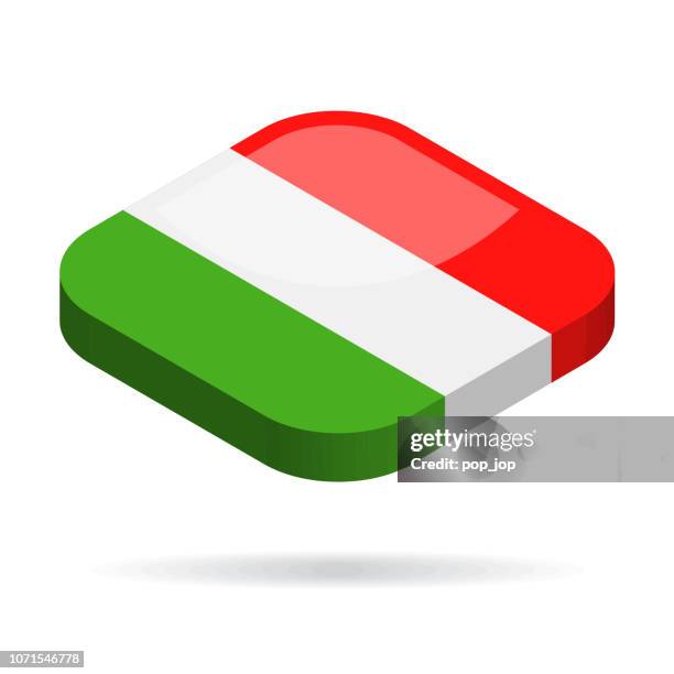 hungary - isometric 3d flag vector glossy icon - budapest stock illustrations
