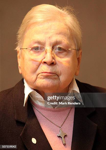 Sister Leontine poses for a photograph at Clinique Saint-Jean on November 26, 2010 in Brussels, Belgium.