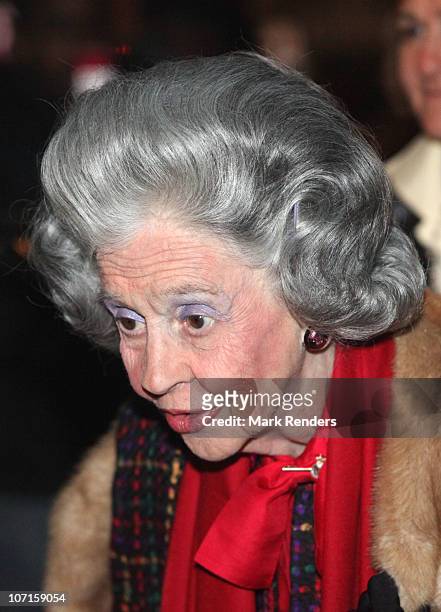 Queen Fabiola of Belgium attends a tribute to Sister Leontine at Clinique Saint-Jean on November 26, 2010 in Brussels, Belgium.