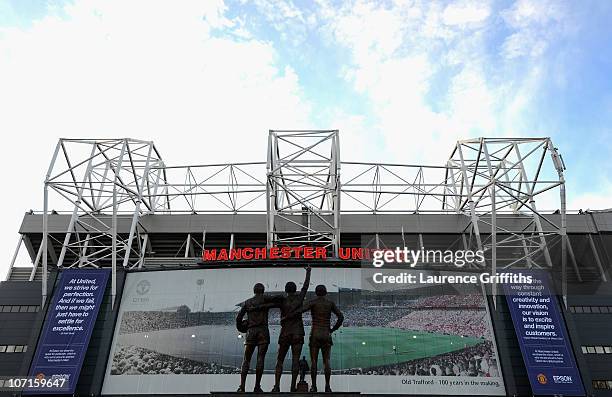 General view of the Stadium during a Press Conference as Manchester United launch a new sponsorship deal with Epson at Old Trafford on November 26,...