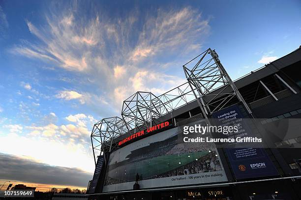 General view of the Stadium during a Press Conference as Manchester United launch a new sponsorship deal with Epson at Old Trafford on November 26,...