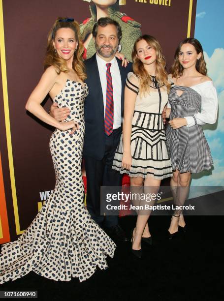 Leslie Mann, Iris Apatow, Maude Apatow and Judd Apatow attend Universal Pictures and DreamWorks Pictures' premiere of 'Welcome To Marwen' at ArcLight...