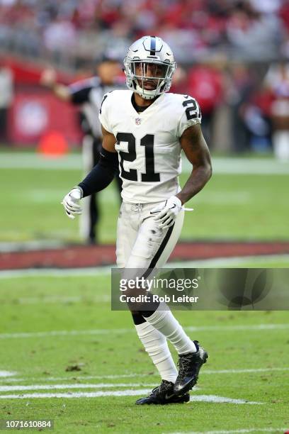 Gareon Conley of the Oakland Raiders in action during the game against the Arizona Cardinals at State Farm Stadium on November 18, 2018 in Glendale,...