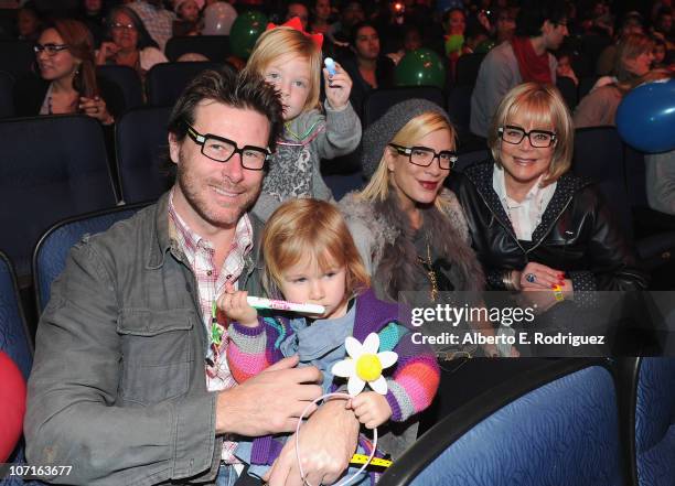 Actor Dean McDermott, Stella McDermott, Liam McDermott, actress Tori Spelling and socialite Candy Spelling at Yo Gabba Gabba! Live! There's A Party...