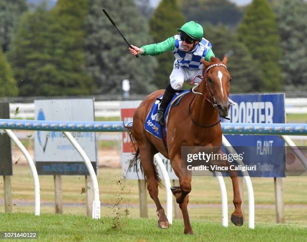 John Allen riding Kiwia wins Race 8, Sportsbet Ballarat Cup during Melbourne Racing at Ballarat Racecourse on November 24, 2018 in Ballarat,...