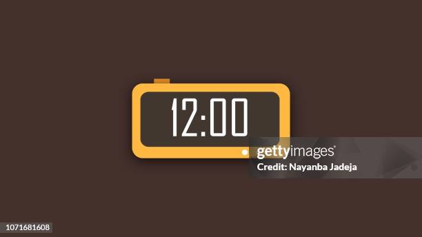 creative digital clock display icon - digital clock stock illustrations
