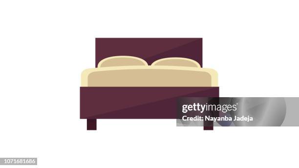 double bed icon - bed furniture stock illustrations