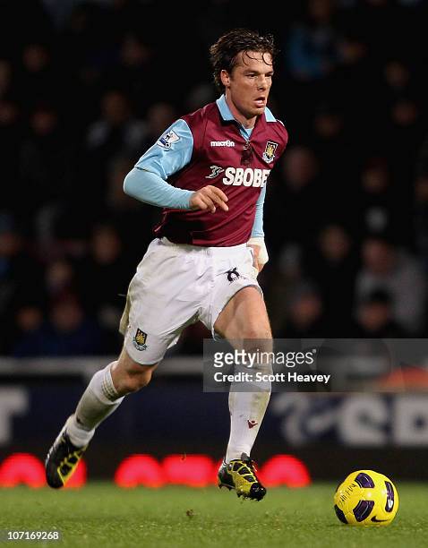 Scott Parker of West Ham during the Barclays Premier League match between West Ham United and Wigan Athletic at Boleyn Ground on November 27, 2010 in...