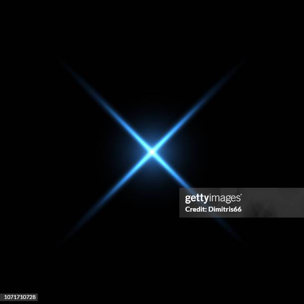 ilustrações de stock, clip art, desenhos animados e ícones de blue x shape light on black background - letra x