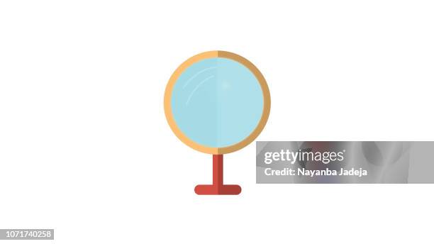 standing hand mirror icon - makeup table stock illustrations
