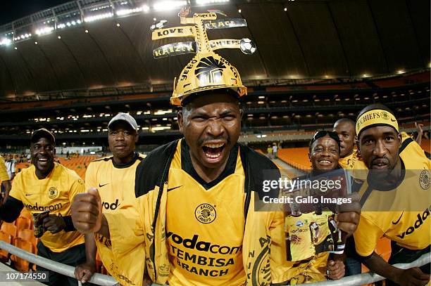 Chiefs fans show their support during the Absa Premiership match between Kaizer Chiefs and Vasco da Gama at FNB Stadium on November 27, 2010 in...