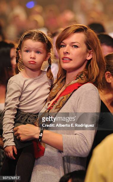 Actress Milla Jovovich and daughter Ever Gabo Anderson attends Yo Gabba Gabba! Live! There's A Party In My City at Nokia L.A. Live on November 27,...