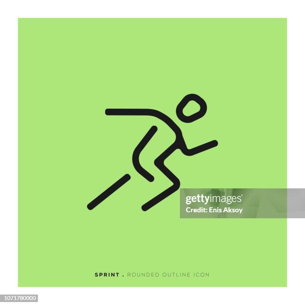 sprint rounded line icon - running starting line stock illustrations