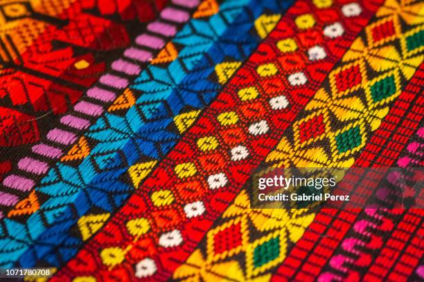 a mayan textile from chiapas, mexico - san cristobal stock pictures, royalty-free photos & images