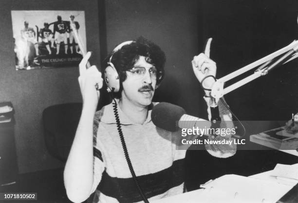 Radio disc jockey Howard Stern on air at WNBC-AM radion station in New York City in this undated 1985 photograph.