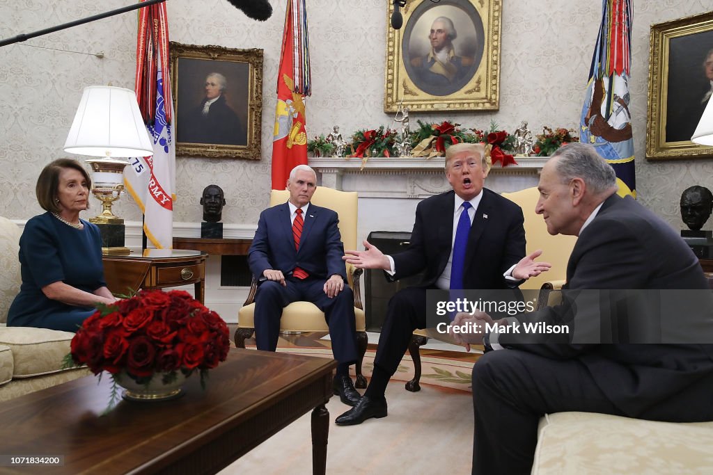 President Trump Meets With Nancy Pelosi And Chuck Schumer At White House