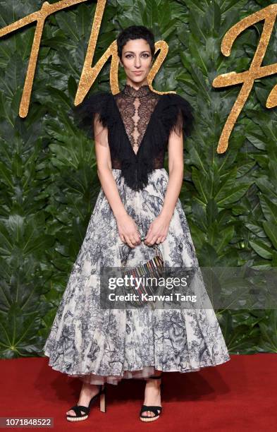 Yasmin Sewell arrives at The Fashion Awards 2018 In Partnership With Swarovski at Royal Albert Hall on December 10, 2018 in London, England.