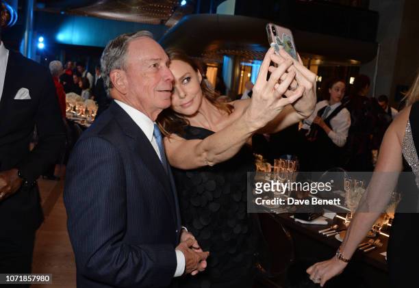 Michael Bloomberg and Stella McCartney attend the Bloomberg x Vanity Fair Climate Exchange gala dinner 2018 at Bloomberg London on December 11, 2018...