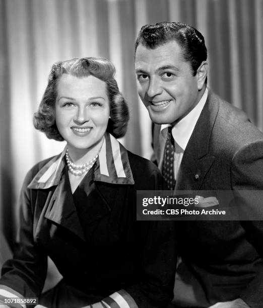 Portrait of singers Jo Stafford and Tony Martin. They perform on the CBS Radio program, The Carnation Contented Hour. September 29, 1950. New York,...