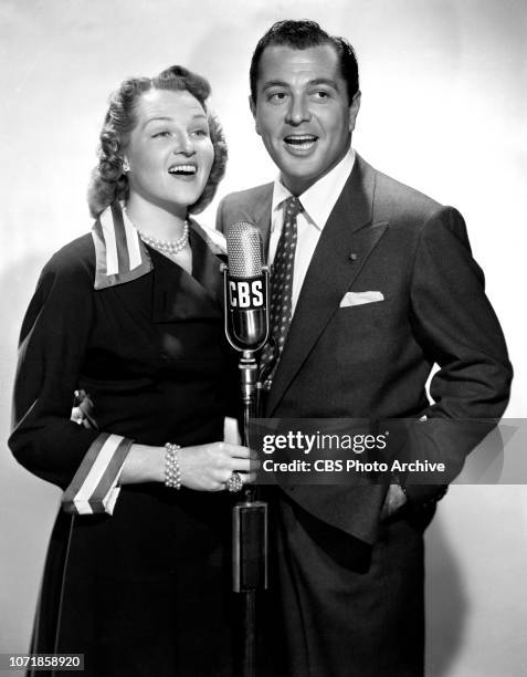 Portrait of singers Jo Stafford and Tony Martin. They perform on the CBS Radio program, The Carnation Contented Hour. September 29, 1950. New York,...