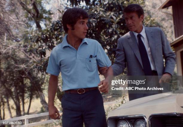 Don Grady, Efrem Zimbalist Jr appearing in the Disney General Entertainment Content via Getty Images series 'The FBI' episode 'The Witness'.