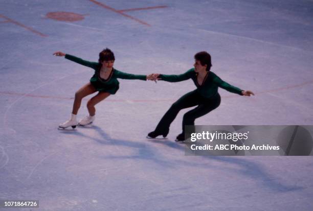 Lake Placid, NY Christina Riegel, Andreas Nischwitz competing in the Pairs figure skating event at the 1980 Winter Olympics / XIII Olympic Winter...