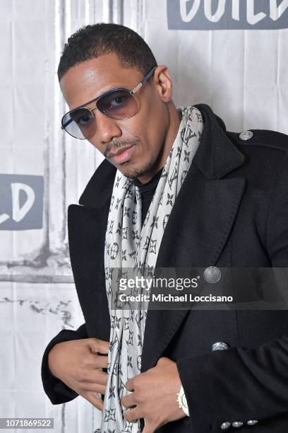 Actor and comedian Nick Cannon visits Build to discuss the reality TV show "The Masked Singer" at Build Studio on December 11, 2018 in New York City.