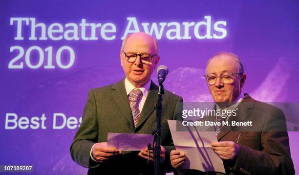 Gilbert and George attend the London Evening Standard Theatre Awards ceremony at The Savoy Hotel on November 28, 2010 in London, England.