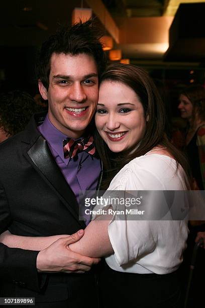 Cast members Preston Sadleir and Emma Hunton pose during the party for the opening night launch of the National Tour of "Next to Normal" at the...